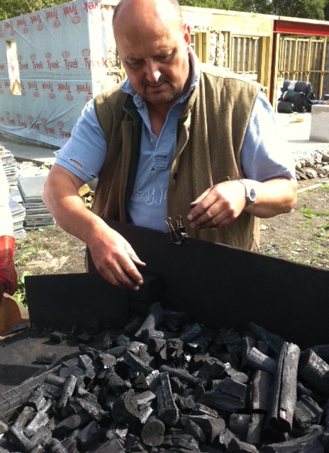 Simon - Local logs - charcoal production Devon logs made into English Charcoal
