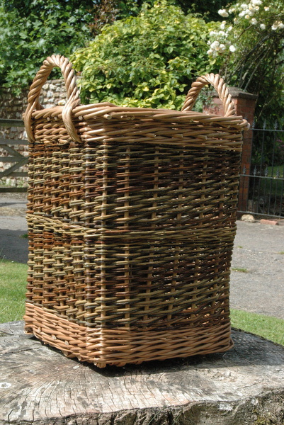 Square firewood log basket